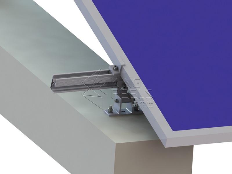 Adjustable tilt flat roof mounting system